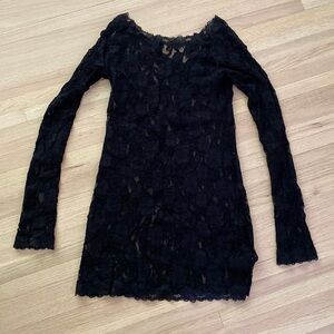 Lace long sleeve mini dress